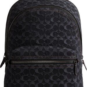 NWT COACH Charter Backpack (Black Denim)